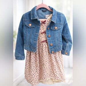Denim Blue Kids Jacket and floral dress